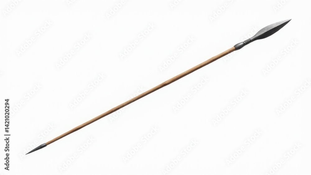 Isolated Spear With Sharp Metal Point Isolated Spear With Sharp Metal Point