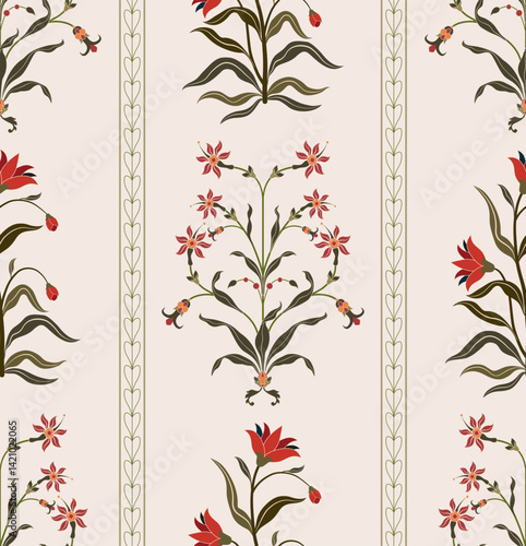 Hand drawn colourful geometric flowers, seamless patterns with floral for fabric, textiles, clothing, wrapping paper, backdrop, banner, illustration, abstract backgrounds.
