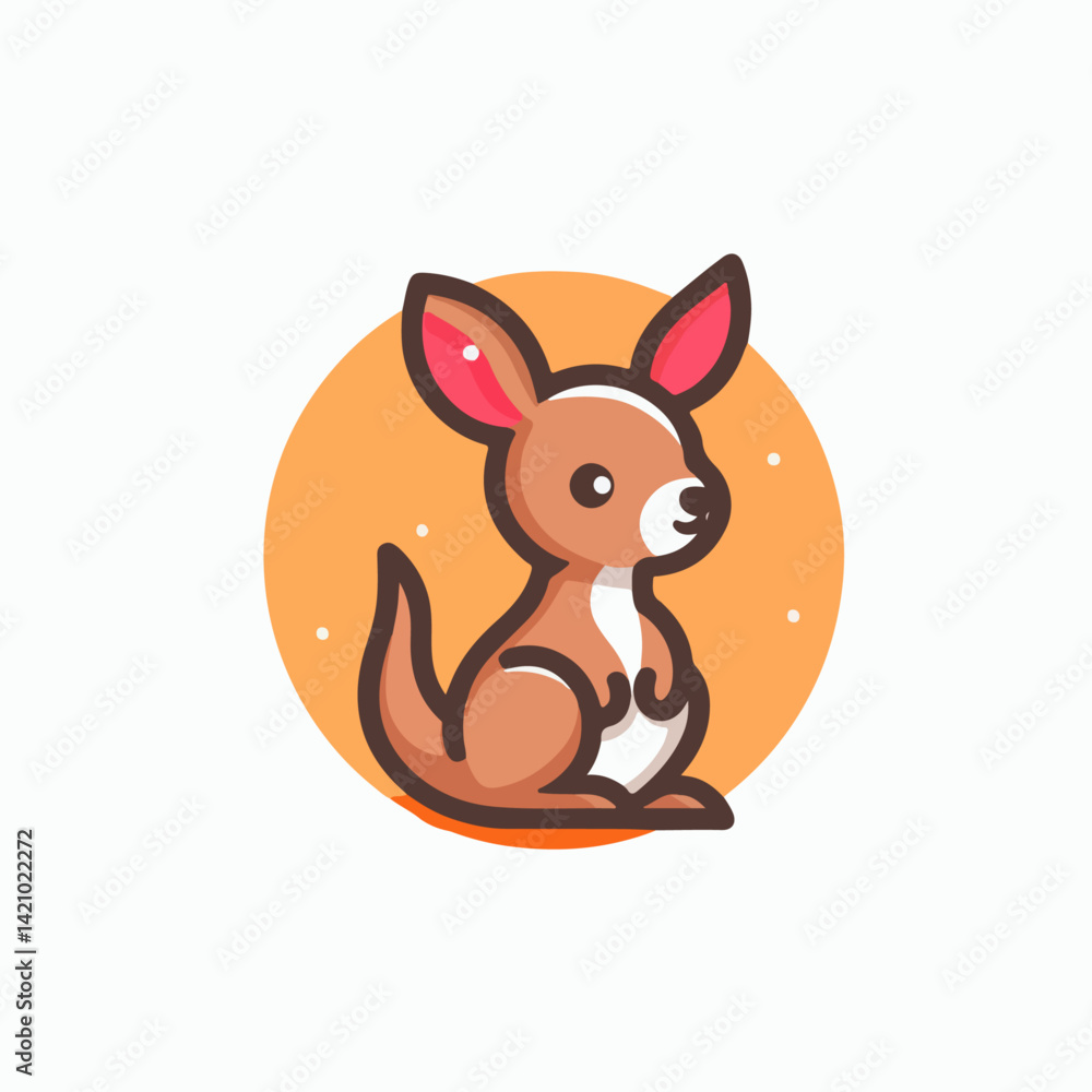 Obraz premium flat vector logo of a kangaroo , kangaroo vector