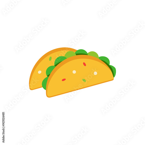 Festive Tacos with Confetti Background on Transparent Background