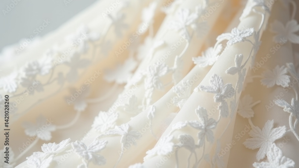 Obraz premium Close Up Of Embroidered Wedding Dress