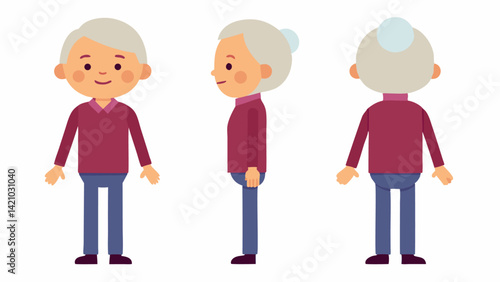 Character illustration set of elderly women designed for digital storytelling, retirement topics, and senior wellness promotional content