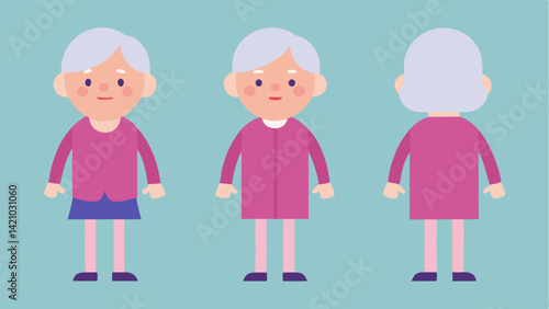 Constructable elderly woman characters perfect for creating animations for healthcare, aging awareness, and community support content