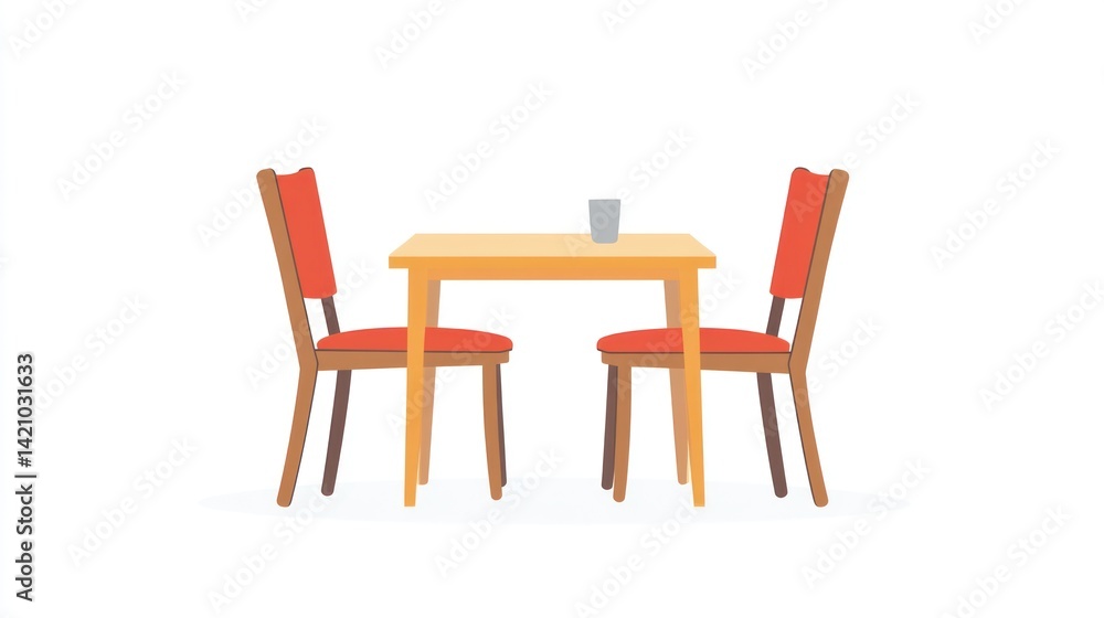 Simple wooden table and chairs for two Simple wooden table and chairs for two