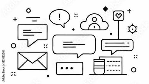 Line style feedback icon set with editable vector illustrations ideal for customer review platforms survey apps and business communication design resources