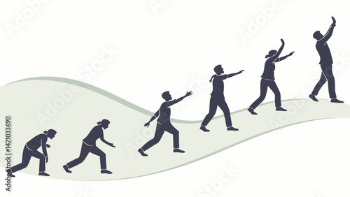 Uphill Progress Silhouettes Stages of Growth and Development