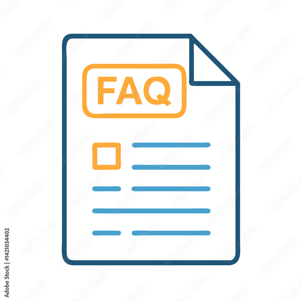 Checklist FAQ Document Icon Representing Frequently Asked Questions and User Guidance Checklist FAQ Document Icon Representing Frequently Asked Questions and User Guidance