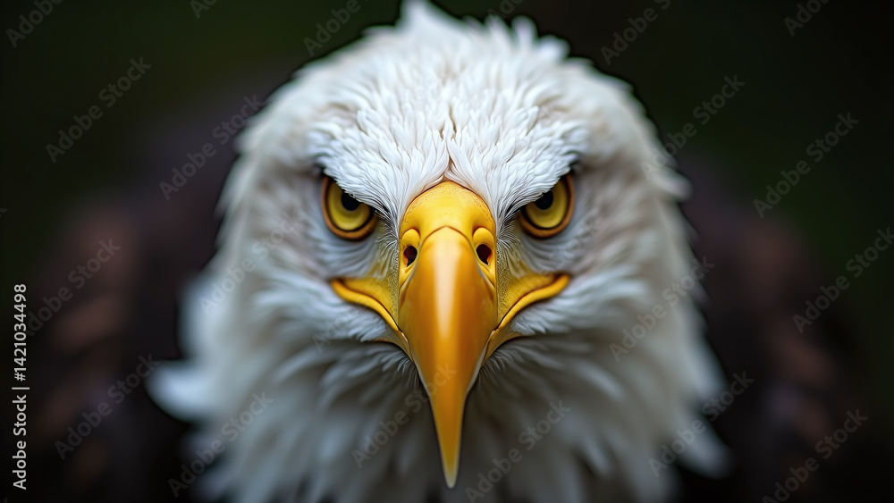Fototapeta premium Close-up of Bald Eagle Head and Facial Features