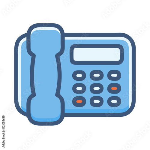 Landline Telephone Icon Representing Traditional Communication and Voice Calling