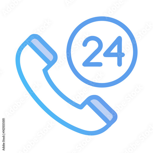 Phone with 24-Hour Clock Icon Representing Round-the-Clock Customer Support