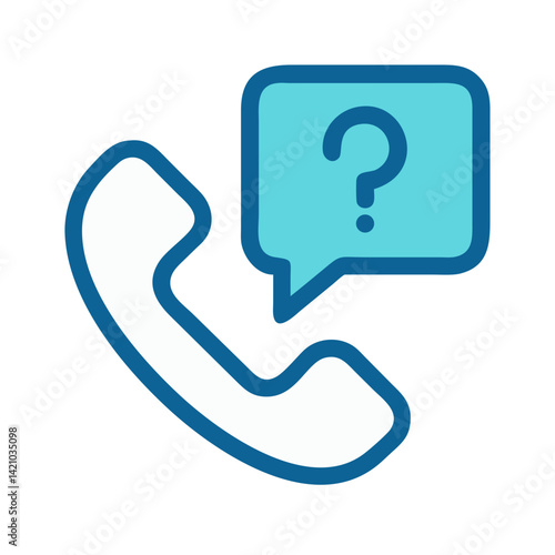 Phone with Question Bubble Icon Representing Customer Support and Inquiry