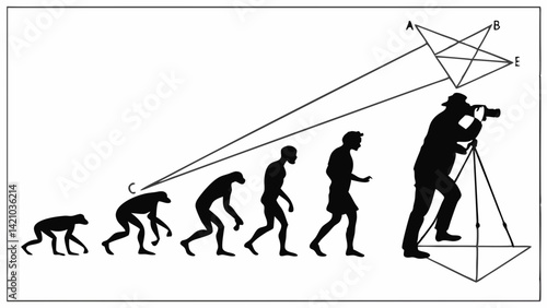 Human Evolution Photography Silhouettes of Progress from Ape to Modern Camera Star
