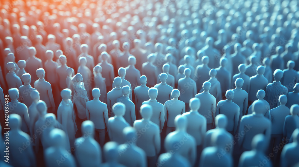 Obraz premium This conceptual image visualizes individuals coming together to form a unified team or business entity. Generative AI