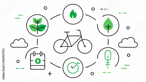 Sustainable green city line editable icons set vector illustration for smart urban planning green infrastructure and clean energy digital tools
