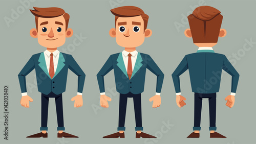 Businessman character vector for corporate designs and presentations with editable modern illustration style, suitable for office-related web and app templates