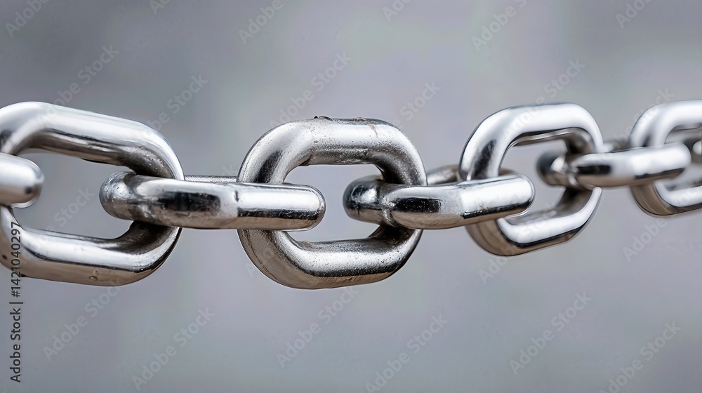 The sturdy metal chain links gleam in sharp detail, their strength and connection emphasized against a softly blurred background for dramatic contrast.
The sturdy metal chain links gleam in sharp detail, their strength and connection emphasized against a softly blurred background for dramatic contrast.