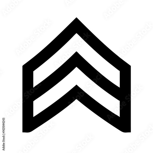 Sergeant Chevron Rank Emblem Icon Design
