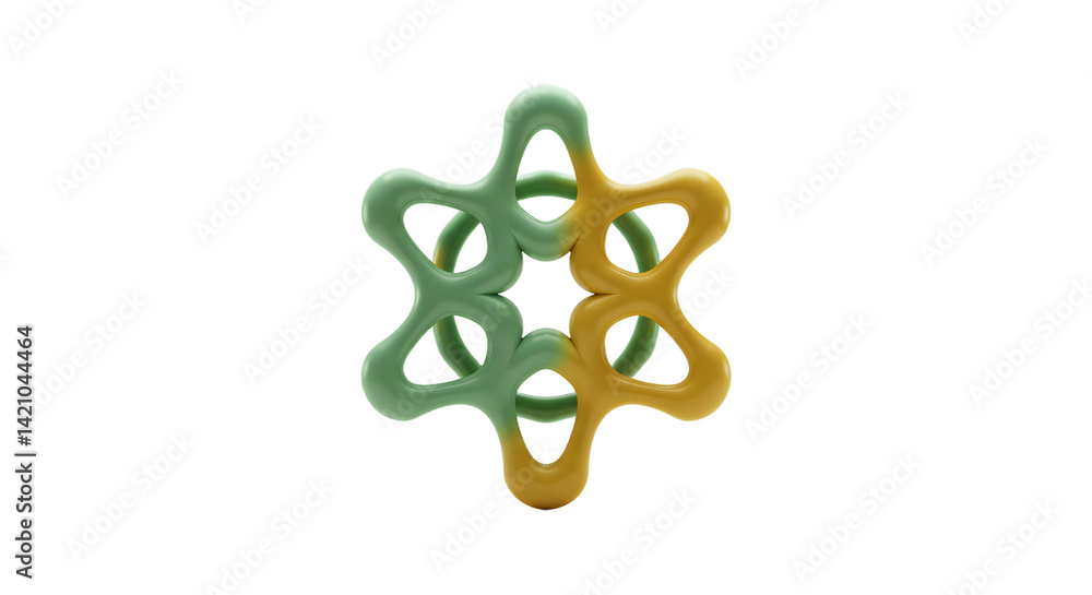 Fototapeta premium Abstract Star-Shaped Sculpture on White Background