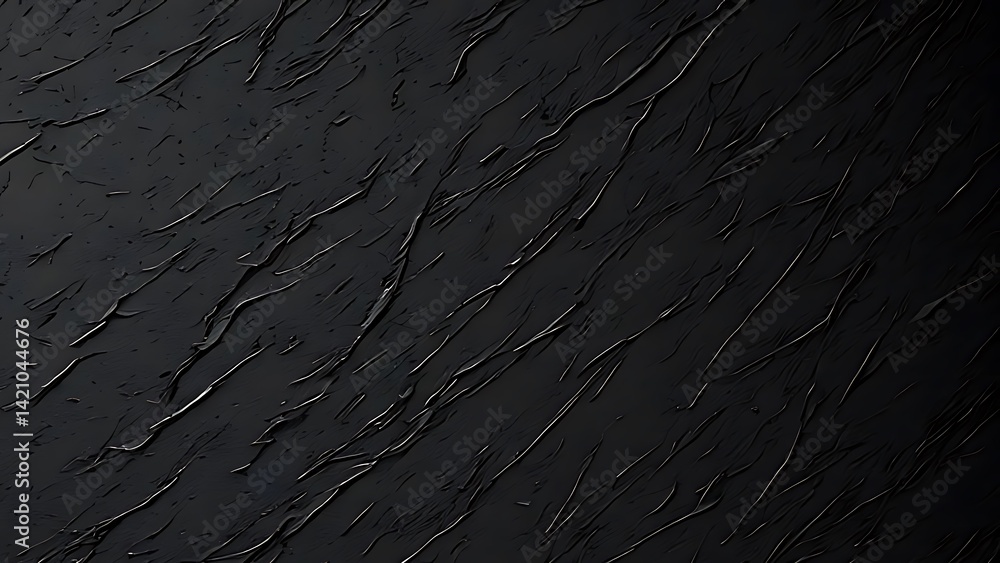 Fototapeta premium Abstract Dark Texture: Black, Crackled, Surface Design