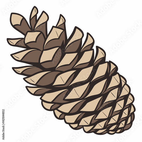 "Download a high-quality AI-generated pinecone design with a clean white background. Perfect for your digital product and microstock needs."