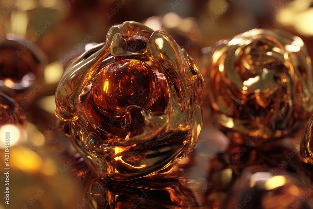 Abstract golden orbs Abstract golden orbs