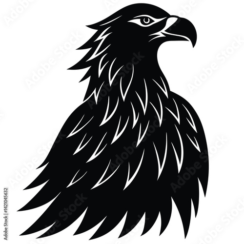 Eagle icons Flying eagle silhouette vector art illustration on white background.