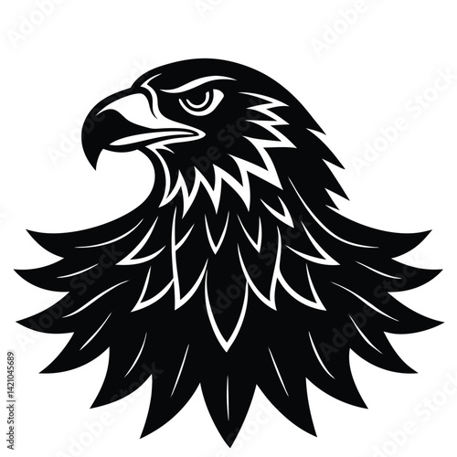 Eagle icons Flying eagle silhouette vector art illustration on white background.