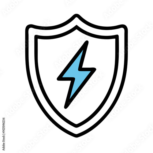 Free Download Shield with Lightning Bolt Protection Icon Design - GFXLoad
