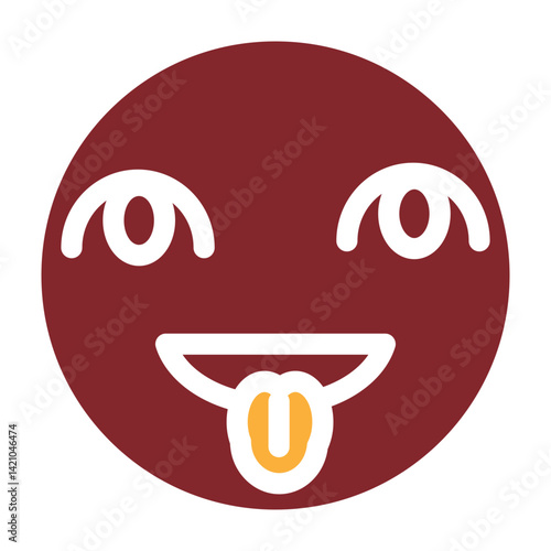 emoji Tongue Out Vector Glyph Two Colors Icon Design