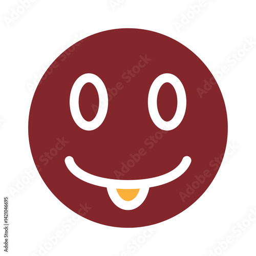 emoji tongue out Vector Glyph Two Colors Icon Design