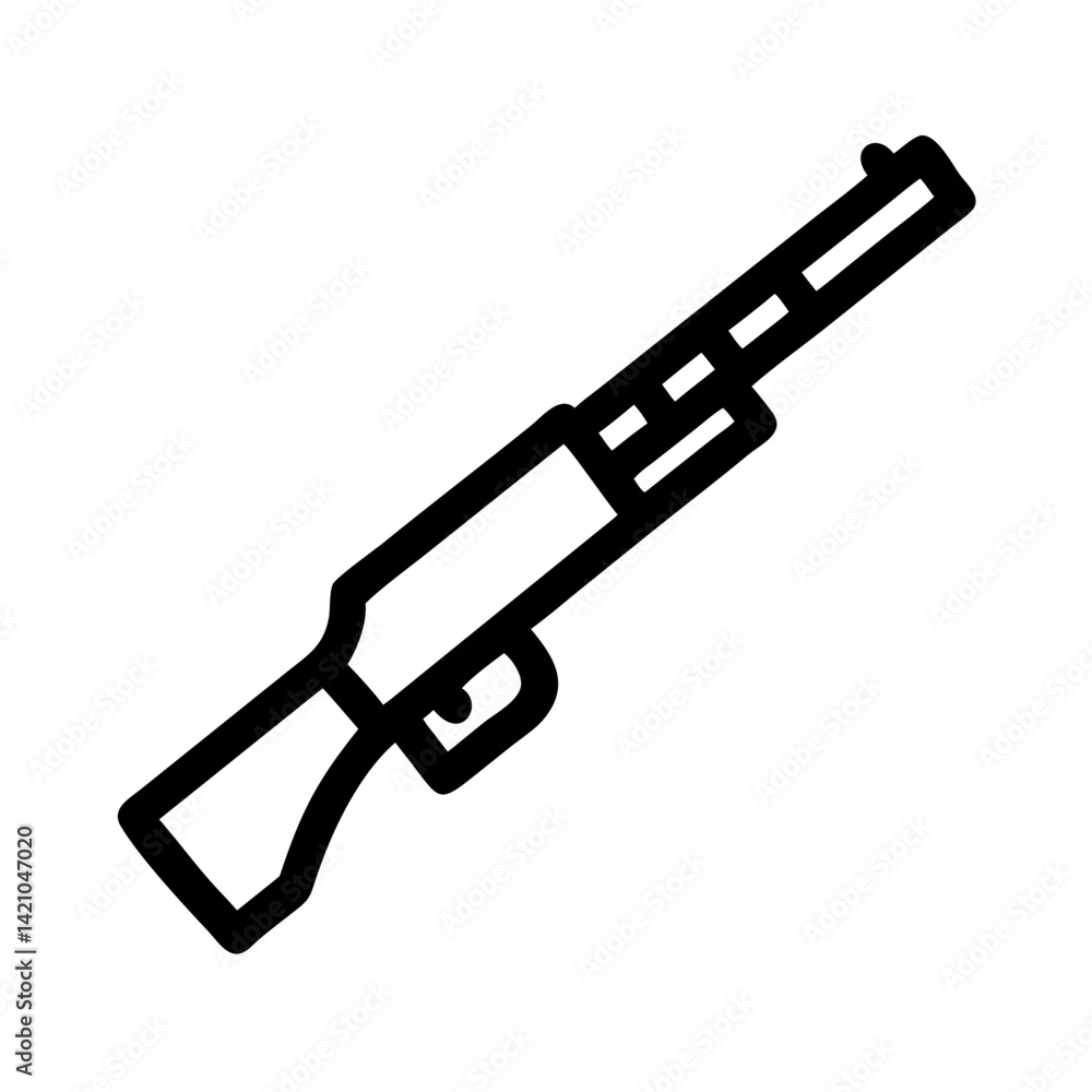 Shotgun with Tactical Barrel Icon Design Shotgun with Tactical Barrel Icon Design