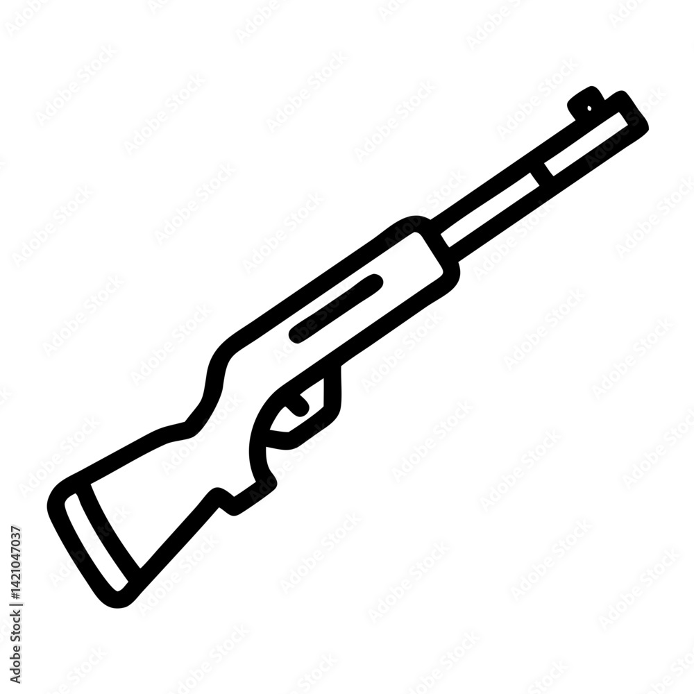 Shotgun with Tactical Barrel Icon Design Shotgun with Tactical Barrel Icon Design