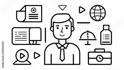 Vector collection of editable journalism icons featuring clean lines perfect for news reporting publishing digital media and editorial themed visual designs