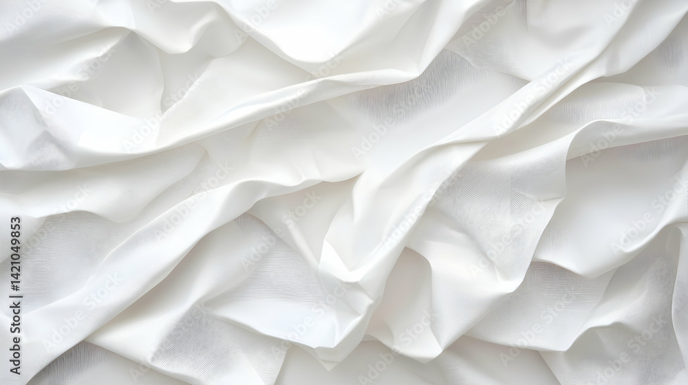 White Draped Fabric Texture Background White Draped Fabric Texture Background