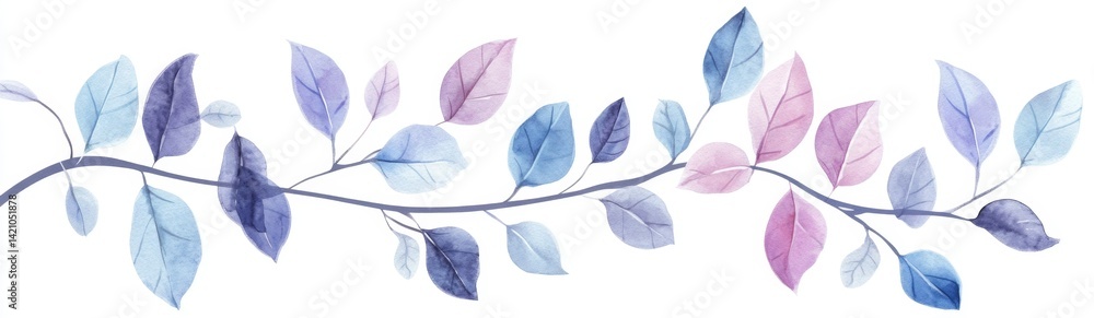 Obraz premium Delicate Pastel Branch with Leaves