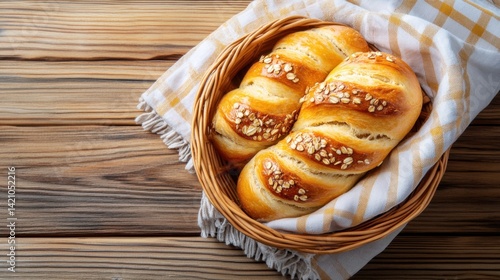 Wallpaper Mural Creamy peanut butter swirl on rustic bread, nutritious and simple snack top view on wood Torontodigital.ca
