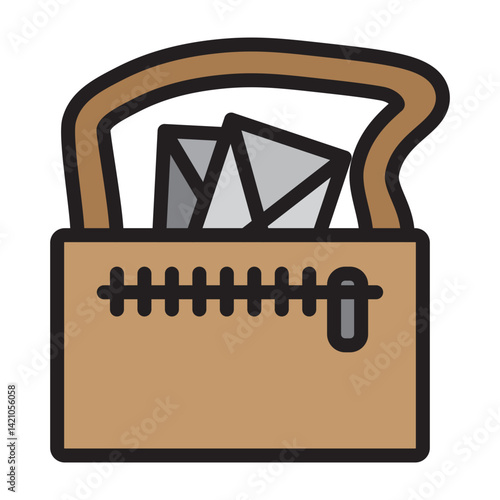 Mailbag Vector Filled Icon Design