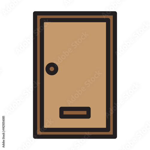 Mail Slot on Door Vector Filled Icon Design