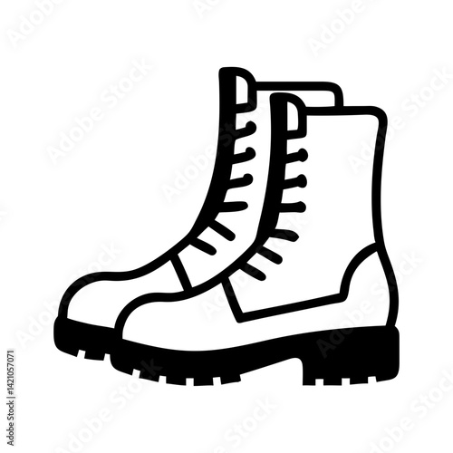 Tactical Boot for Soldiers Icon Design