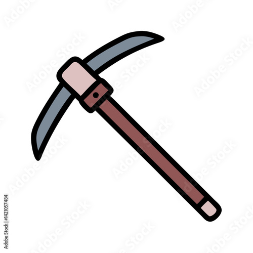 Tactical Pickaxe Tool Icon Design
