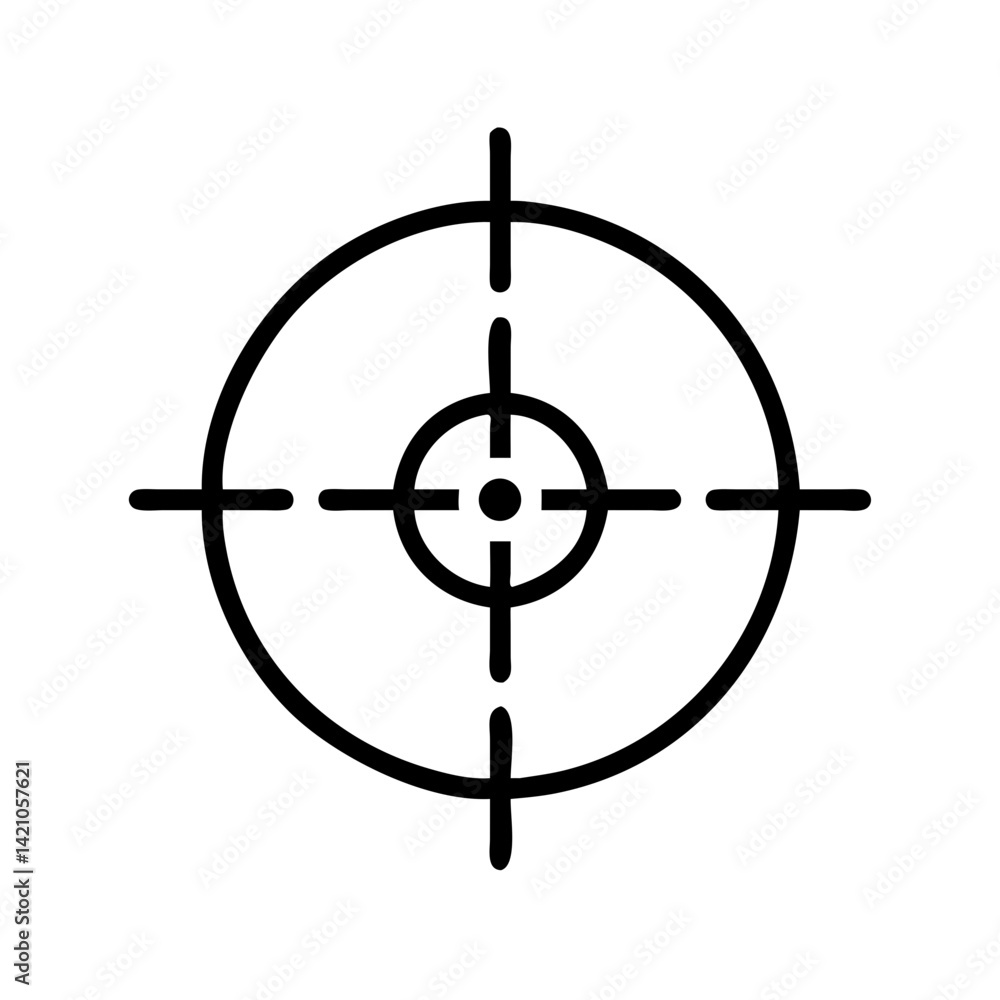 Target Scope with Crosshair Icon Design Target Scope with Crosshair Icon Design