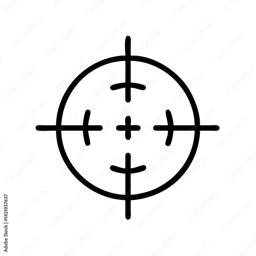 Target Scope with Crosshair Icon Design Target Scope with Crosshair Icon Design