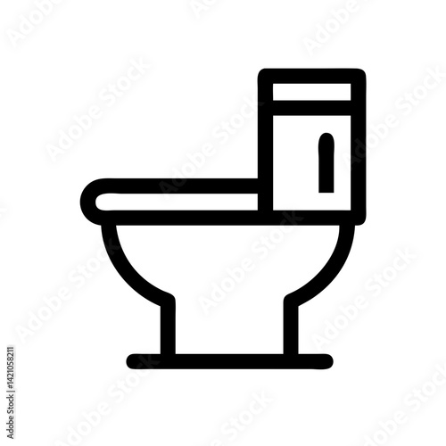 Toilet with Flush Tank Icon Design