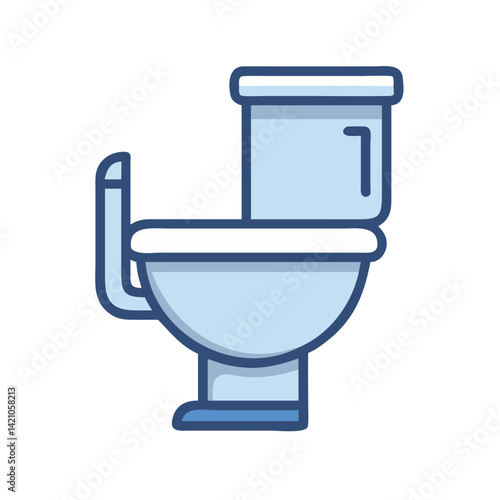 Toilet with Flush Tank Icon Design