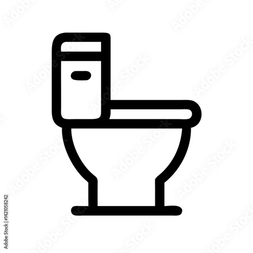 Toilet with Flush Tank Icon Design