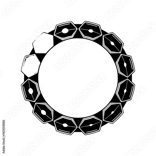 Abstract Circular Graphic Design with Geometric Elements