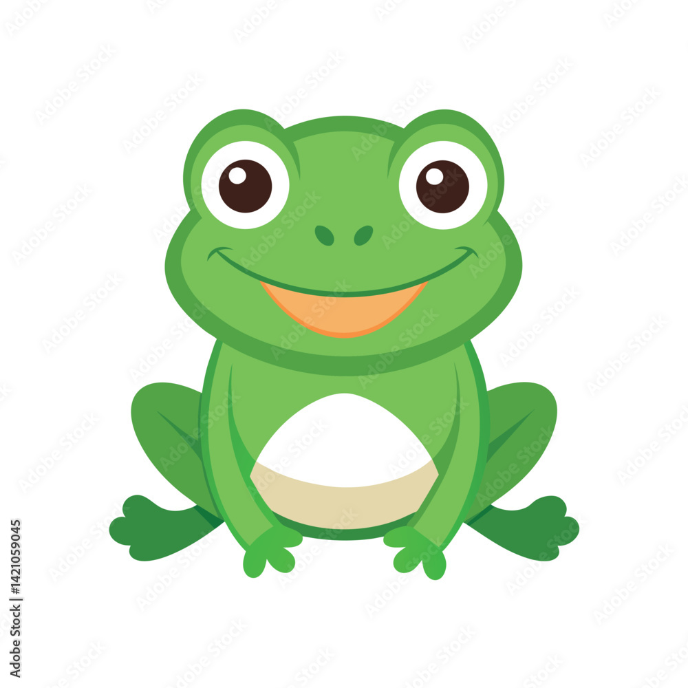 Cheerful Cartoon Frog Illustration Cheerful Cartoon Frog Illustration