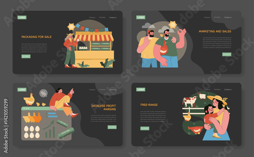 Egg Farm. Flat Vector Illustration