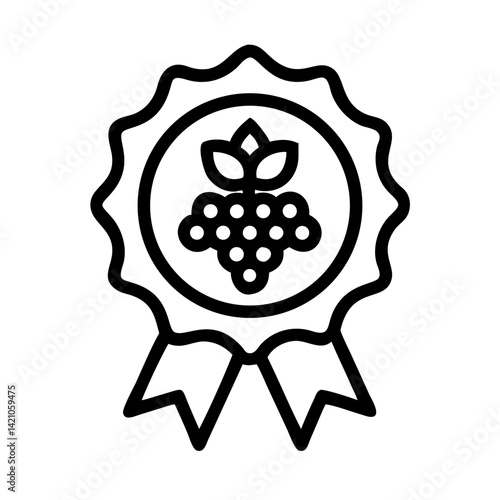 Vineyard Quality Seal Badge Icon Design
