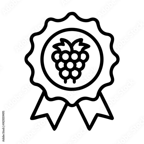 Vineyard Quality Seal Badge Icon Design